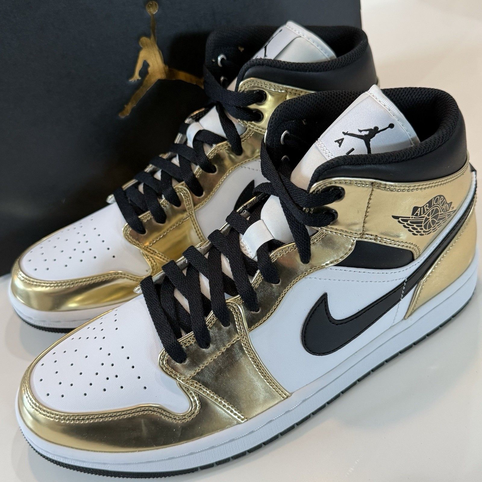 Air Jordan 1 Mid "Metallic Gold" 2020 - Size 12 - Dc1419 700 Brand New